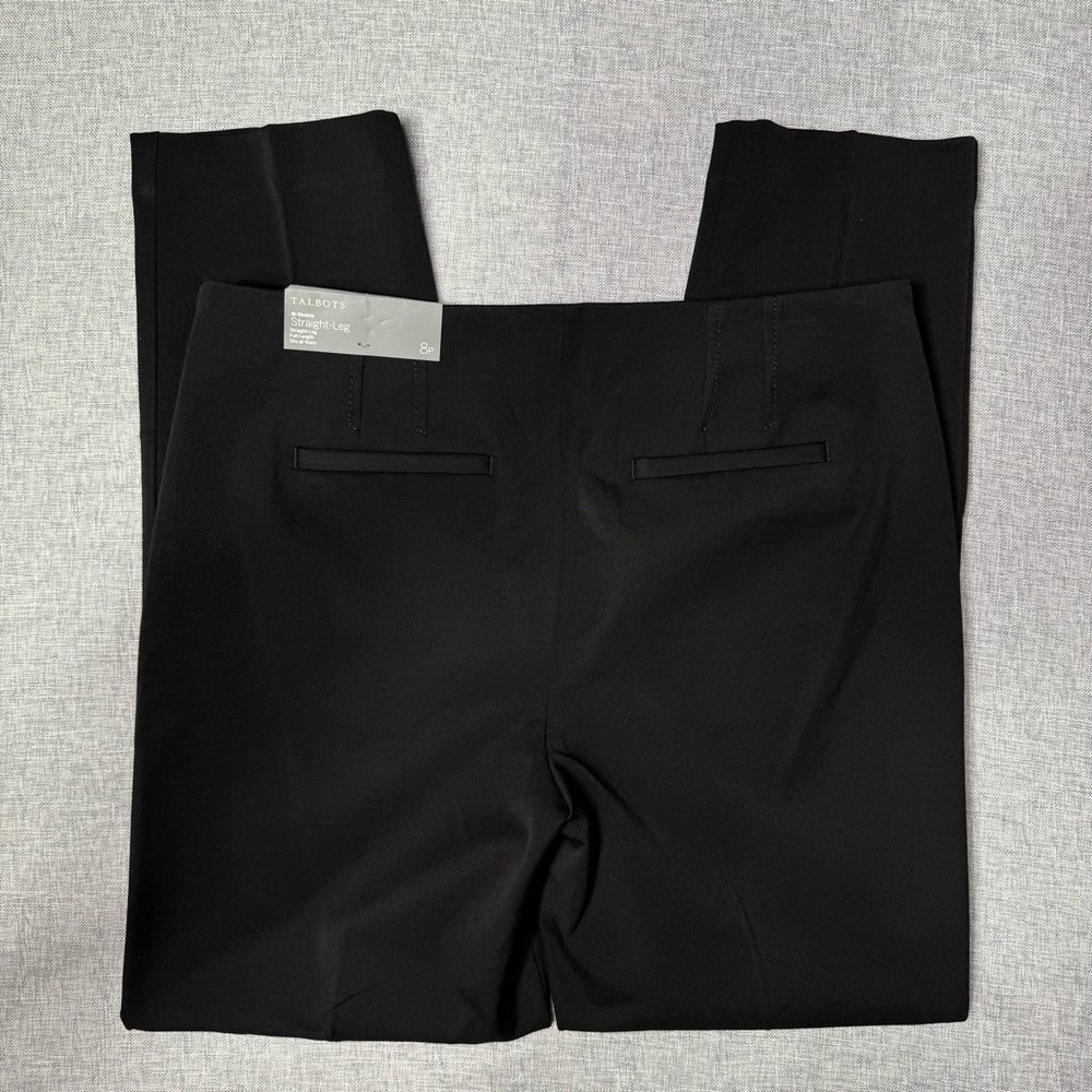 Talbots Bi-Stretch Straight Leg Pant Black Dress Pants 8 Petite 8P NWT - Picture 6 of 10